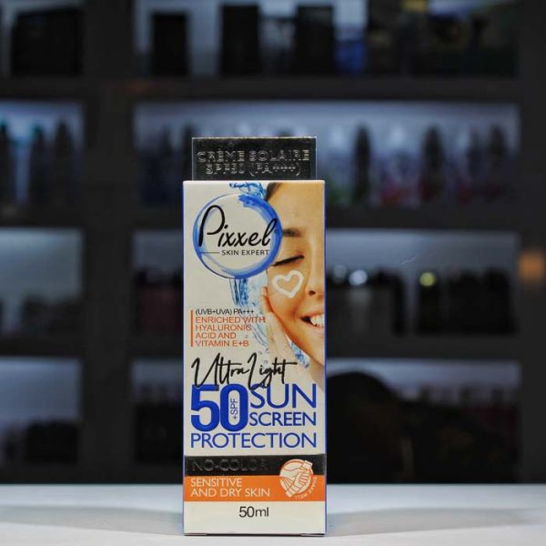 ضدآفتاب بی رنگ Pixxel پیکسل مدل SPF50 پوست خشک و نرمال.حساس