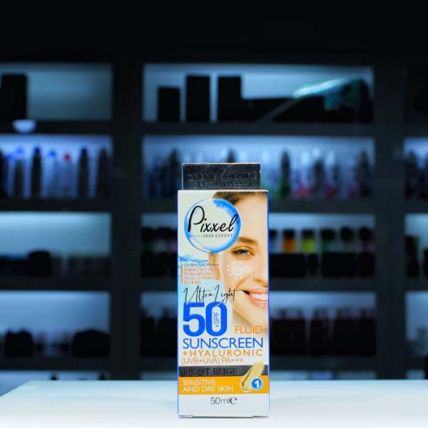 ضدآفتاب بژ روشن Pixxel پیکسل مدل SPF50 پوست خشک تا نرمال