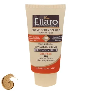 ضدآفتاب فاقد چربی کرم پودری بژ طبیعی Ellaro الارو مدل SPF30