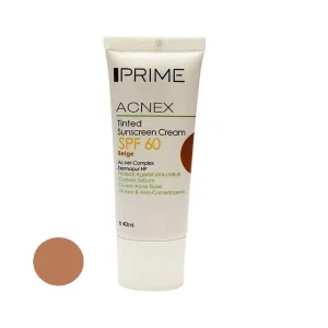 ضدآفتاب بژ طبیعی Prime پرایم مدل SPF60 پوست مختلط تا چرب 40 میل