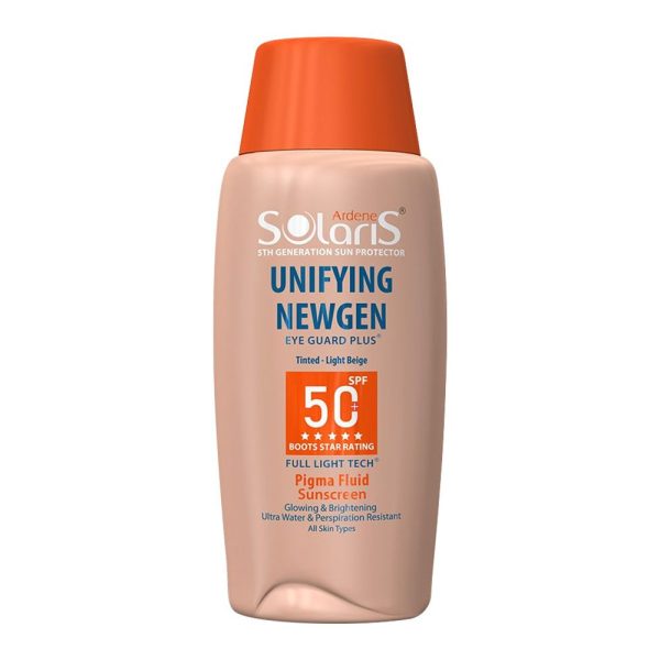 ضدآفتاب فلوئید روشن کننده بژ روشن سولاریس Solaris مدل یونیفینگ ژن SPF50 میل 75