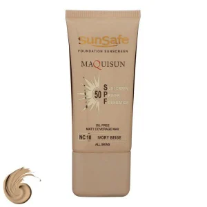 ضدآفتاب بژ عاجی SunSafe سان سیف مدل SPF50-NC10