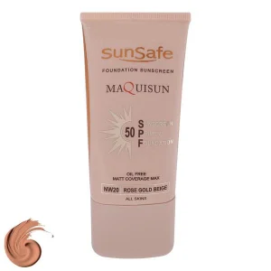 ضدآفتاب بژ رز گلد SunSafe سان سیف مدل SPF50-NW20