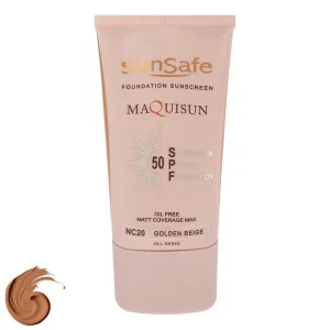 ضدآفتاب بژ طلایی SunSafe سان سیف مدل SPF50-NC20