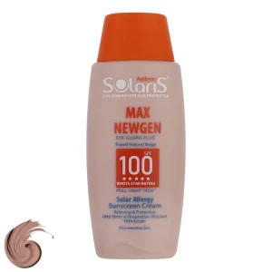 کرم ضد آفتاب آردن spf50 مناسب پوستهای حساس رنگی بژ طبیعی