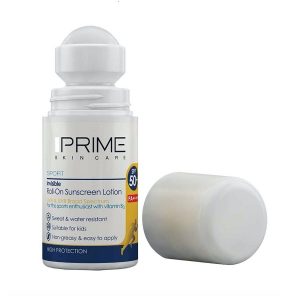 ضدآفتاب رولی بی رنگ Prime پرایم مدل  SPF50 انواع پوست 50 میل